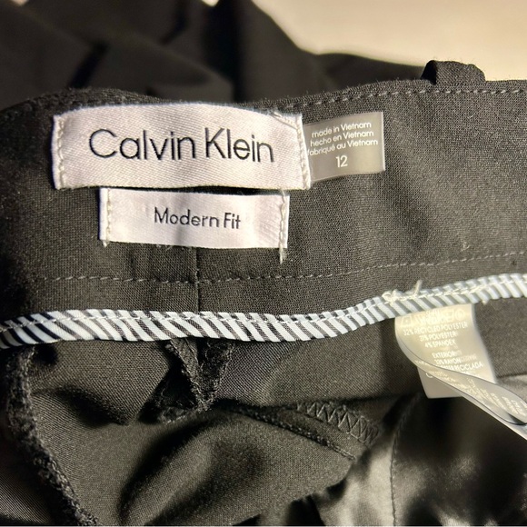 Calvin Klein Modern Fit Solid Black Trousers, Women's Size 12 - Picture 2 of 13